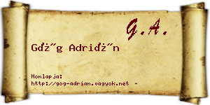 Góg Adrián névjegykártya